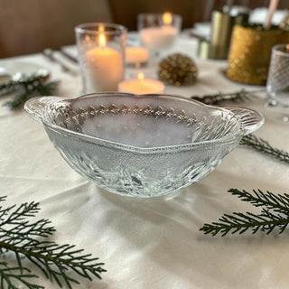 VTG Holiday Glass  Serving Bowl