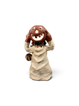 Bethany Lowe Lighted Pumpkin Figure Paper Mache Halloween Decor
