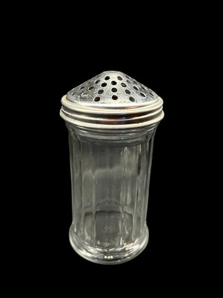 Vintage Glass Sugar Shaker with Metal Dome Top