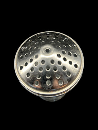 Vintage Glass Sugar Shaker with Metal Dome Top