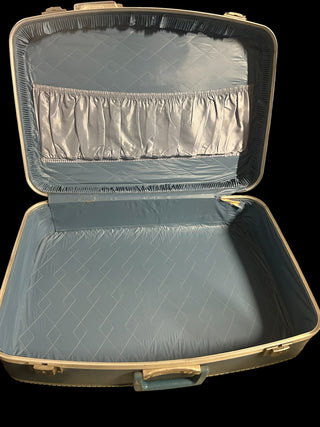 Vtg Mid-Century Travel Luggage Blue