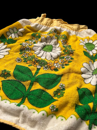 Vintage 1970s Yellow Daisy Floral Terry Cloth Apron – Retro Kitchen