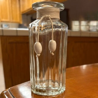 Vintage Pier 1 Glass Bottle with White Twine & Beads