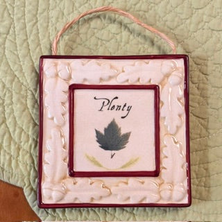 Vntg Fall Ceramic Wall Plaque - "Plenty"