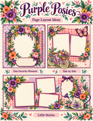 Purple Posies Scrapbook Kit