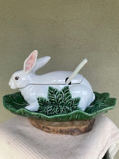 Vtg Bordalo Pinheiro Majolica Rabbit Tureen