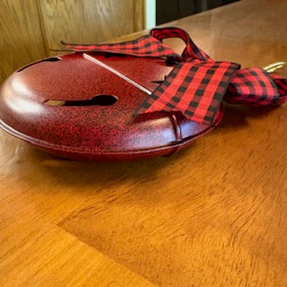 Large Red Metal Jingle Bell Ornament
