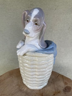 Retired Lladro Porcelain Basset Hound Dog Figurine