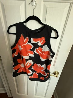 Bold Floral Sleeveless Blouse