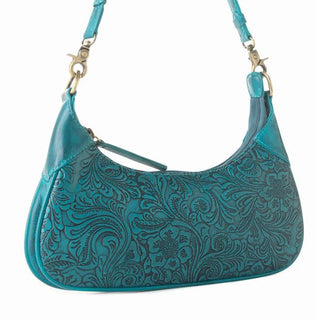 Heritage Vine Embossed Bag Turquoise Shoulder Strap