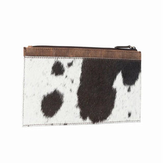 Hayride Pouch Black & White Leather Hairon
