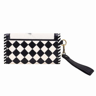 Queenside Wallet Black and White Whipstitch