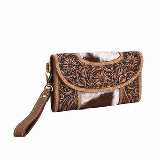 Sandstone Embossed Wristlet Tan