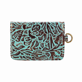 Juniper Moon Coin Turquoise Umber Embossed Leather