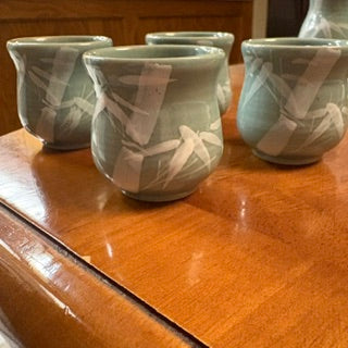 Seafoam Green Ceramic Sake Set - 5 pieces