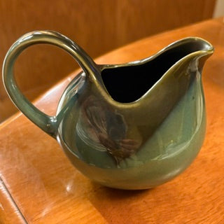 Vntg Sango Nova Green Stoneware Creamer