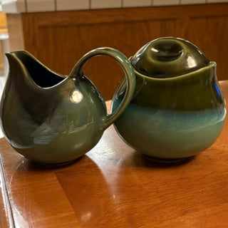 Vntg Sango Nova Green Sugar Bowl and Lid
