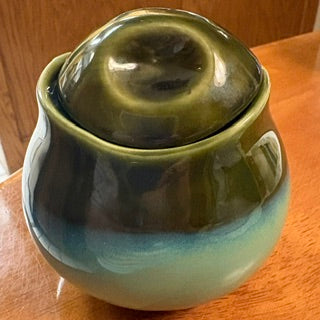 Vntg Sango Nova Green Sugar Bowl and Lid