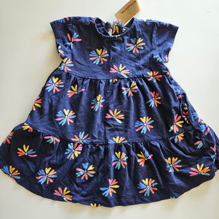 SALE - Girl's - Blue Dress with Flowers (2)
