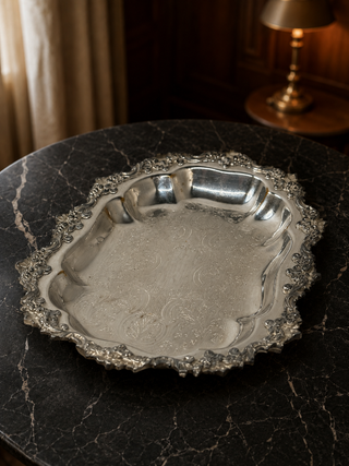 Sheridan Silver Co. silver-plated (silver-on-copper) tray/salver