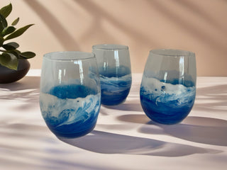 Drinking Glasses - Ocean Blue Set 3