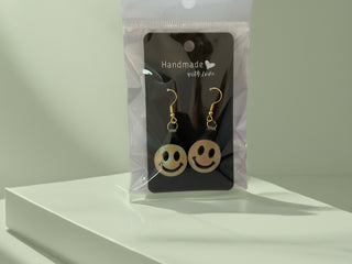 Earrings Med..  Resin Smiley Face