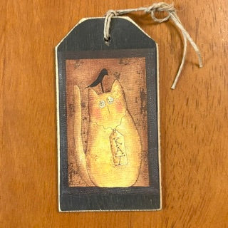 Vntg Primitive Folk Art Tags E.Smithson Set of 4