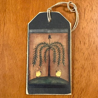 Vntg Primitive Folk Art Tags E.Smithson Set of 4