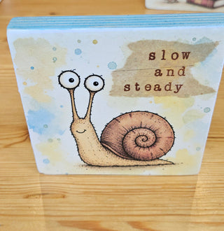 Whimsical Snail Shelf Sitter Original Art