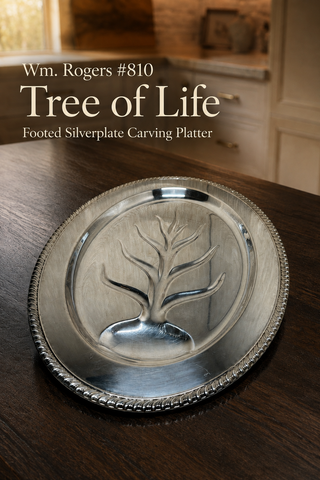 Wm. Rogers #810 "Tree of Life" Footed Meat/Turkey Carving Platter — Silverplate