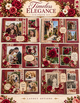 Timeless Elegance — Vintage Floral Scrapbook Kit