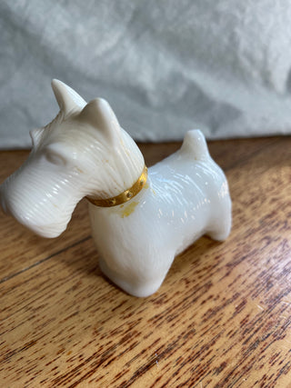 VNTG Avon Milk Glass Scottie Perfume Bottle