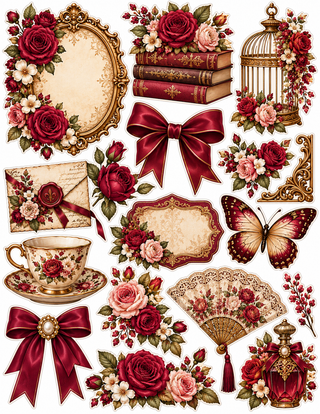 Timeless Elegance — Vintage Floral Scrapbook Kit