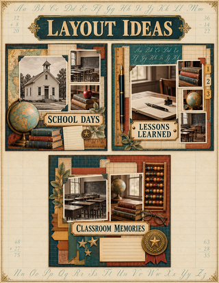 VINTAGE CLASSROOM 12×12 SCRAPBOOK KIT