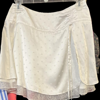 MJ94-Silk White Short Skirt
