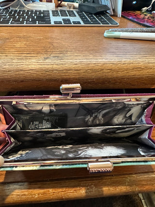 Ted Baker Mawson Shadow Flora Matinee Leather wallet 7" x 4" rcd|68595