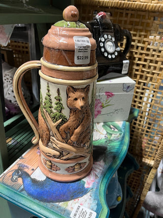Large Bear and Acorn Beer Stein Decor RSV