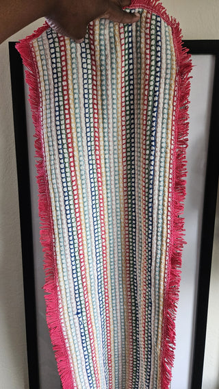 Multicolored Woven Runner with Red Fringe (BRI) - MTS|108112