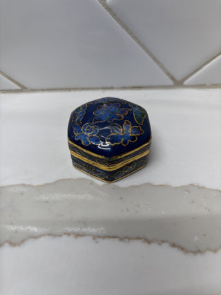 Vintage Cloisonné Floral Trinket Box - RSV|121796