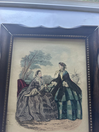 Miroir Des Modes Civil War Era Ladies Lithograph, With Original Frame