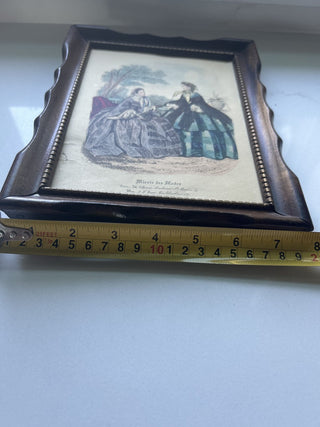 Miroir Des Modes Civil War Era Ladies Lithograph, With Original Frame