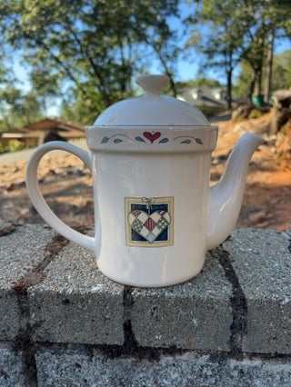 Vintage Susan Winget Cat Teapot Patchwork Quilt Country