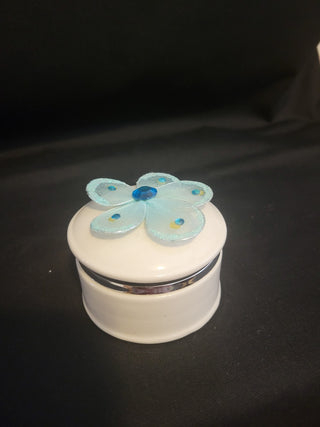 3" Round Jewelry Box w/Flower on Lid RCD|96387