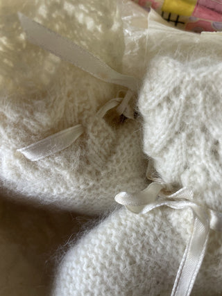 Vtg.Hand Crochet Baby Shoes-RSV
