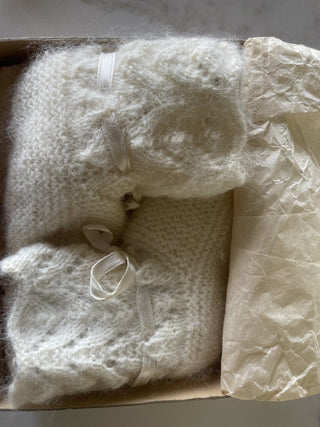 Vtg.Hand Crochet Baby Shoes-RSV