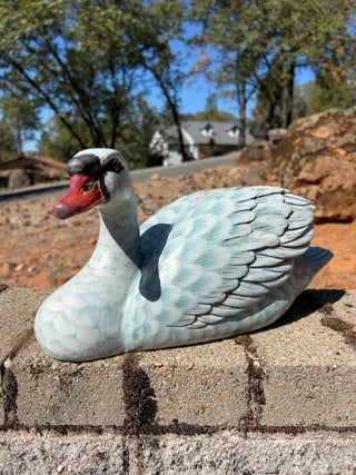 JP AS IS Wooden Hand Painted Swan