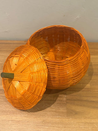 Vintage Wicker Pumpkin with Lid   MTS|107286