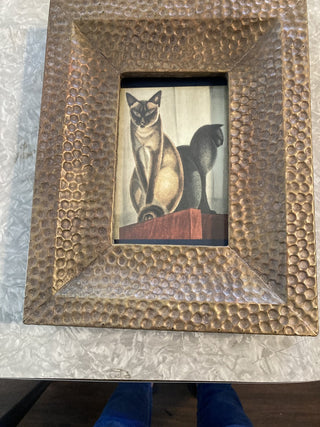 Cats Print in Bronze Hammered Frame|74081