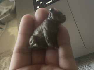 Vintage Miniature Metal bulldog with copper #62 VV MTS