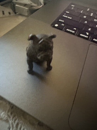 Vintage Miniature Metal bulldog with copper #62 VV MTS